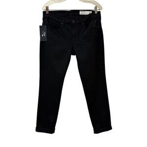 Rag and Bone Dylan Low Rise Slim Boyfriend Black Jeans Size 28